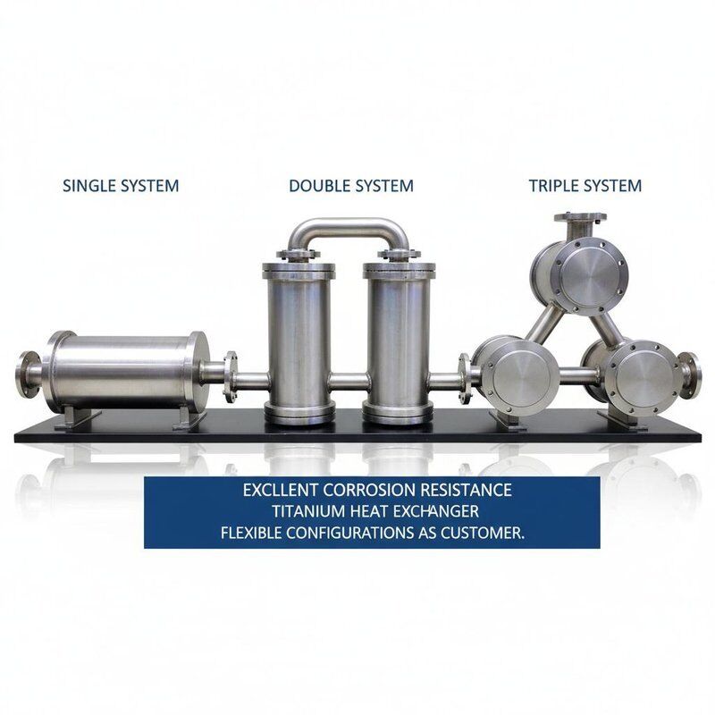 産業用途向け、優れた耐食性、軽量チタン製熱交換器、CIP対応