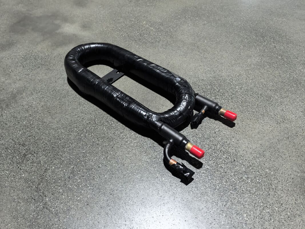 520mm 高さ 同軸熱交換器、水流量 3m³/h、不純物含有液体対応、各種産業向け