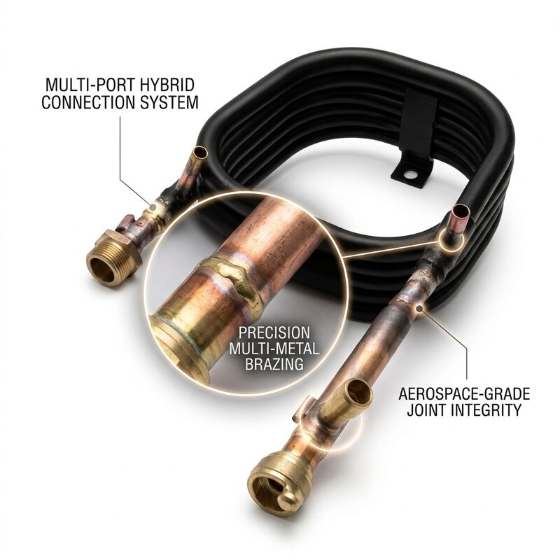 HVACコアシアルチューブ・イン・チューブ熱交換器 4.2MPa 冷却剤圧 1.0MPa 水圧