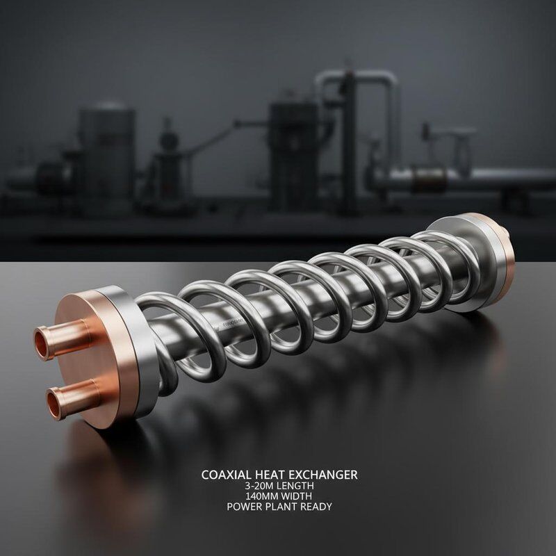 渦巻き回転型同軸熱交換器 幅140mm 耐腐蝕性高